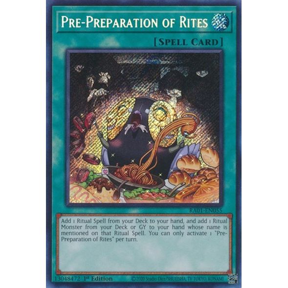 Yu-Gi-Oh! - Pre-Preparation Of Rites - RA01-EN055 - Secret Rare - NM
