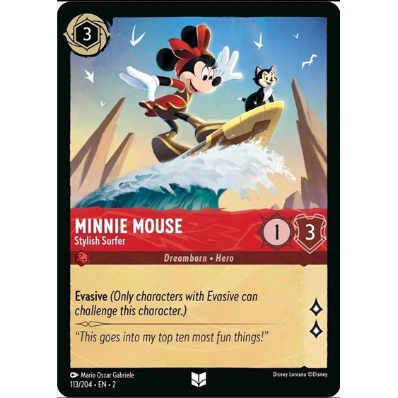 Disney Lorcana - Minnie Mouse - Stylish Surfer - 113/204 - Uncommon - NM