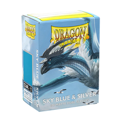 Dragon Shield Sleeves - Dual Matte (100-Count) Sky-Blue and Silver