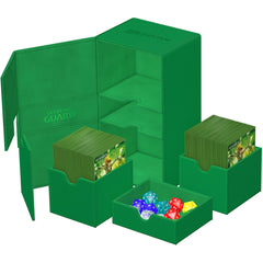 Ultimate Guard - Twin Flip'n'Tray Deck Case Monocolor - Green - Geek & Co.