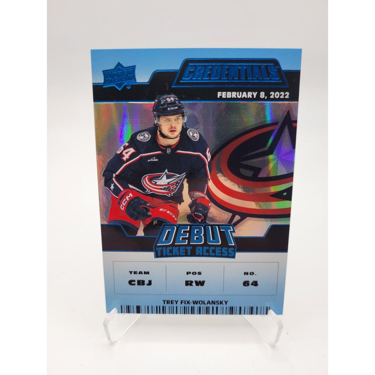 Trey Fix-Wolansky - 2022-23 Credentials Hockey - Debut Ticket Access Blue #130 (Rookie, SN99)