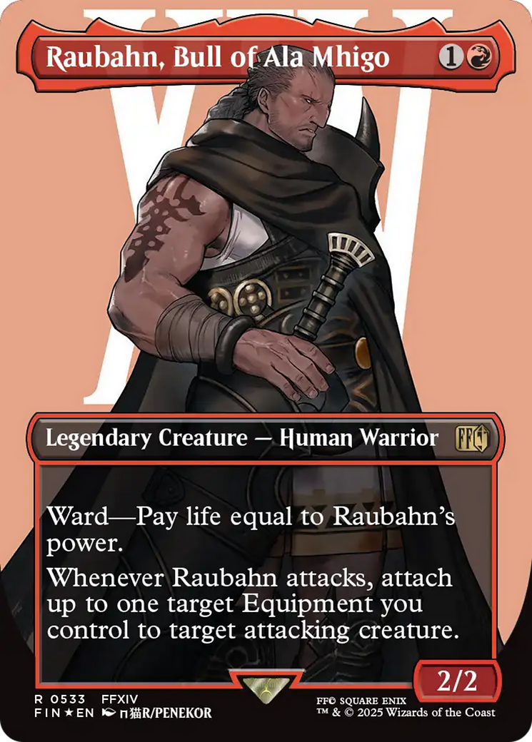 Raubahn, Bull of Ala Mhigo (Borderless) (Surge Foil) (FIN-533) - FINAL FANTASY (Borderless) Foil