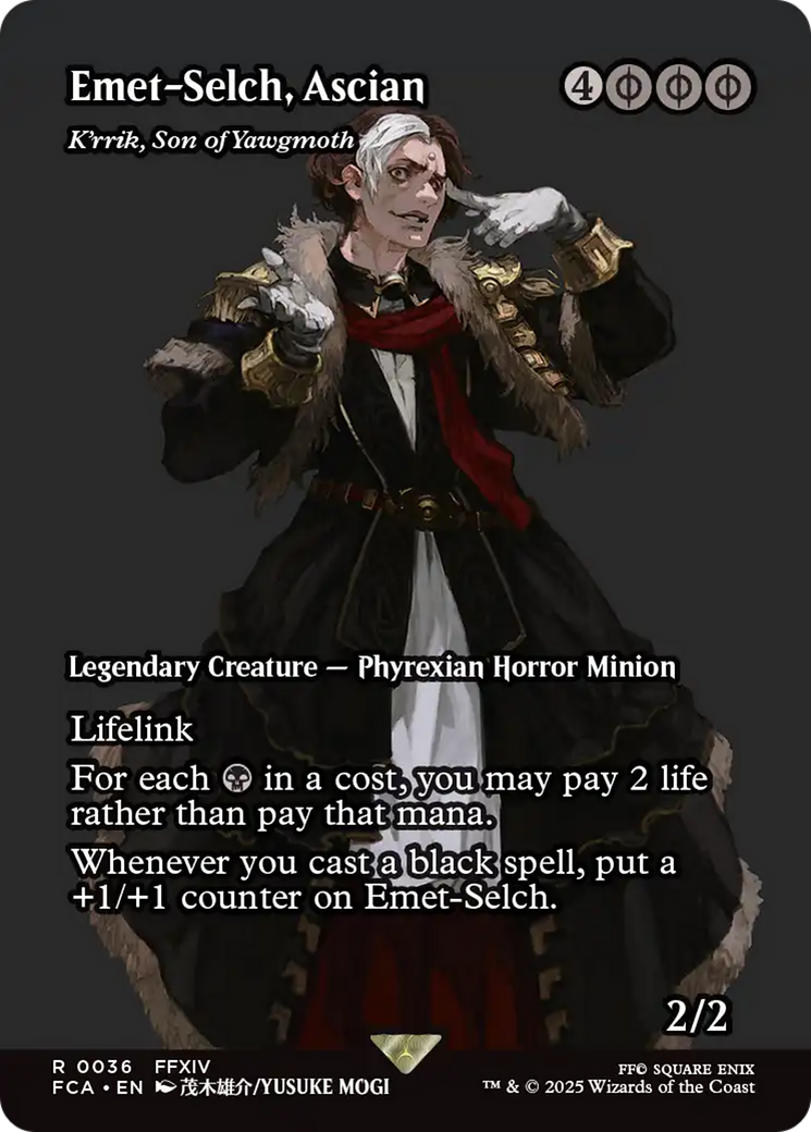 Emet-Selch, Ascian - K'rrik, Son of Yawgmoth (Showcase) (FCA-036) - FINAL FANTASY: Through the Ages / Emet-Selch, Ascian (Borderless) Foil