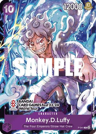 Monkey.D.Luffy (041) (BANDAI CARD GAMES Fest 23-24 World Tour) (P-041) - One Piece Promotion Cards Foil
