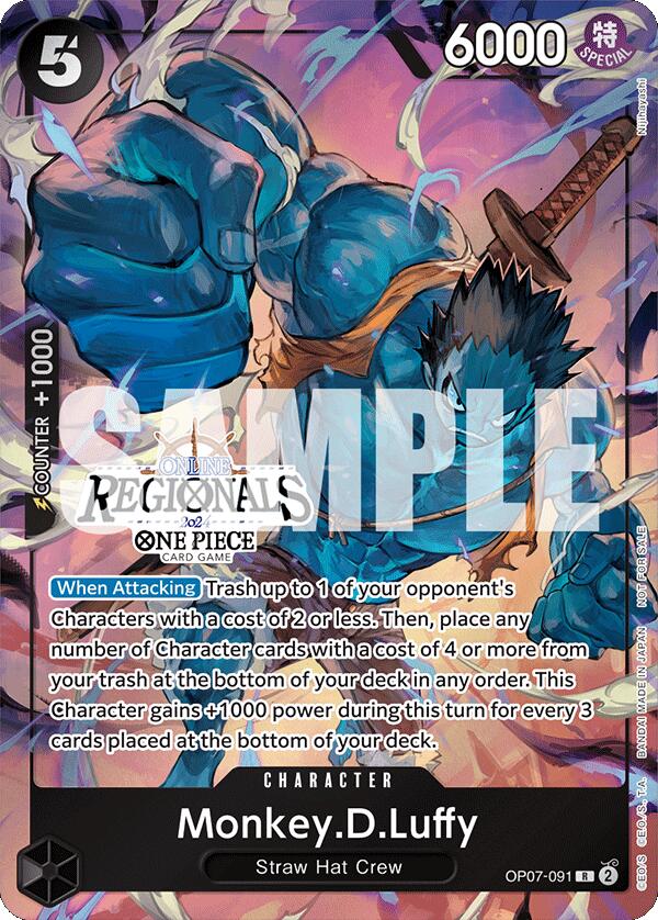 One Piece Card Game - Monkey.D.Luffy (091) (Online Regional 2024 Vol ...
