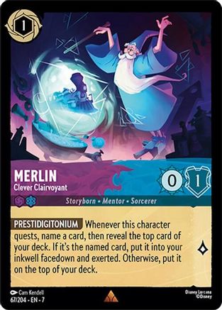 Merlin - Clever Clairvoyant (67/204) - Archazias Island Cold Foil