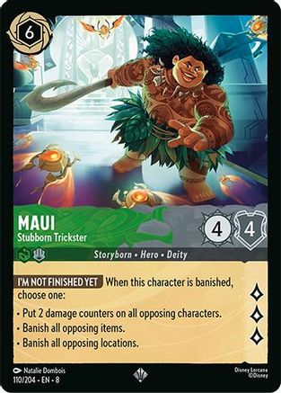 Maui - Stubborn Trickster (110/204) - Reign of Jafar Cold Foil