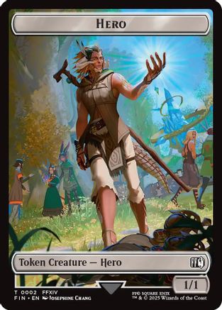 Hero (0002) // Treasure (0023) Double-Sided Token (FIN-2 // 23) - FINAL FANTASY Foil