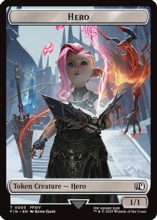 Hero (0005) // Treasure (0023) Double-Sided Token (FIN-5 // 23) - FINAL FANTASY