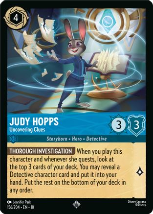 Judy Hopps - Uncovering Clues (156/204) - Whispers in the Well Holofoil
