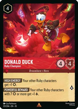 Donald Duck - Ruby Champion (121/204) - Whispers in the Well Cold Foil