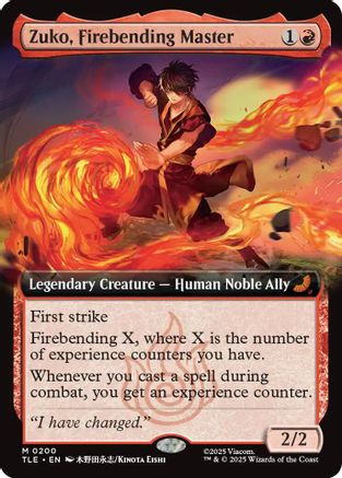 Zuko, Firebending Master (Extended Art) (TLE-200) - Avatar: The Last Airbender: Eternal-Legal Foil
