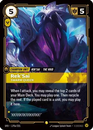 Rek'Sai - Swarm Queen (Alternate Art) (170a/221) - Spiritforged Foil