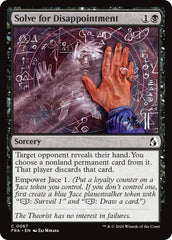 Solve for Disappointment