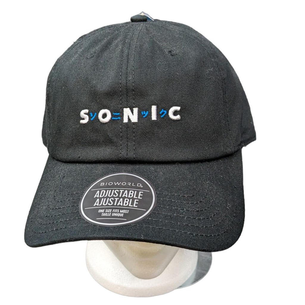 Sonic The Hedgehog Kanji Adjustable Ball Cap Hat Black