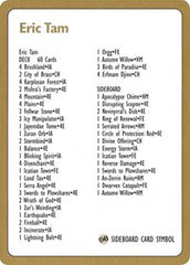 1996 Eric Tam Decklist Card [World Championship Decks]