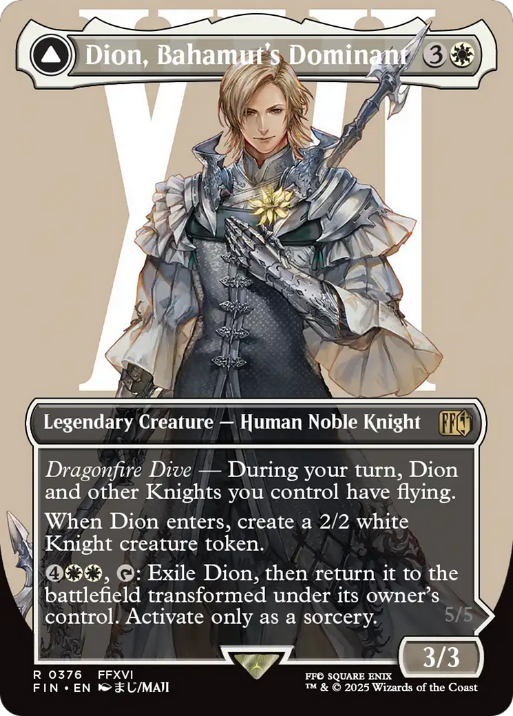 Dion, Bahamut's Dominant (Borderless) (FIN-376) - FINAL FANTASY: (enchantment) (Borderless) Foil