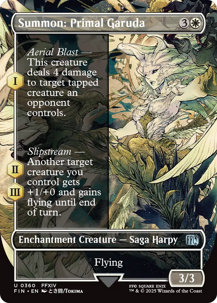 Summon: Primal Garuda (Borderless) (FIN-360) - FINAL FANTASY: (enchantment) (Borderless) Foil