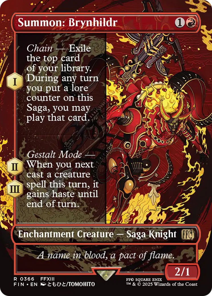 Summon: Brynhildr (Borderless) (FIN-366) - FINAL FANTASY: (enchantment) (Borderless) Foil