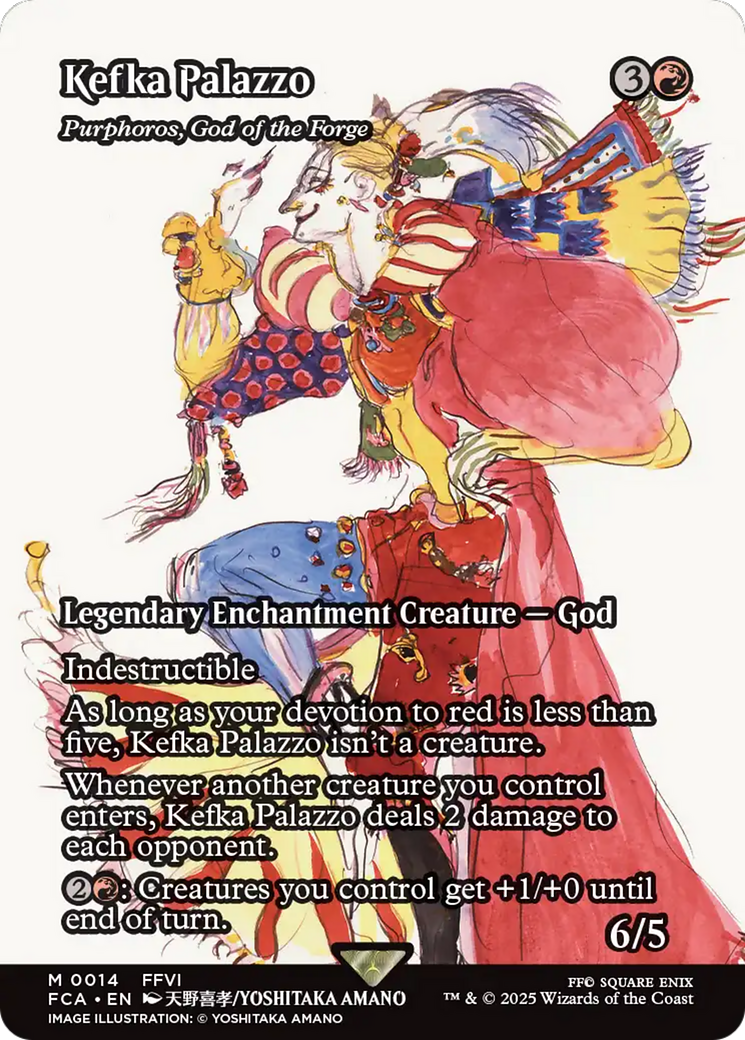 Kefka Palazzo - Purphoros, God of the Forge (Showcase) (FCA-014) - FINAL FANTASY: Through the Ages / Kefka Palazzo: (enchantment) (Borderless)