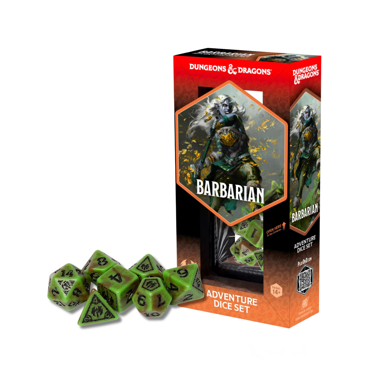 Dungeons & Dragons Adventure Dice Set: BARBARIAN GREEN/BROWN