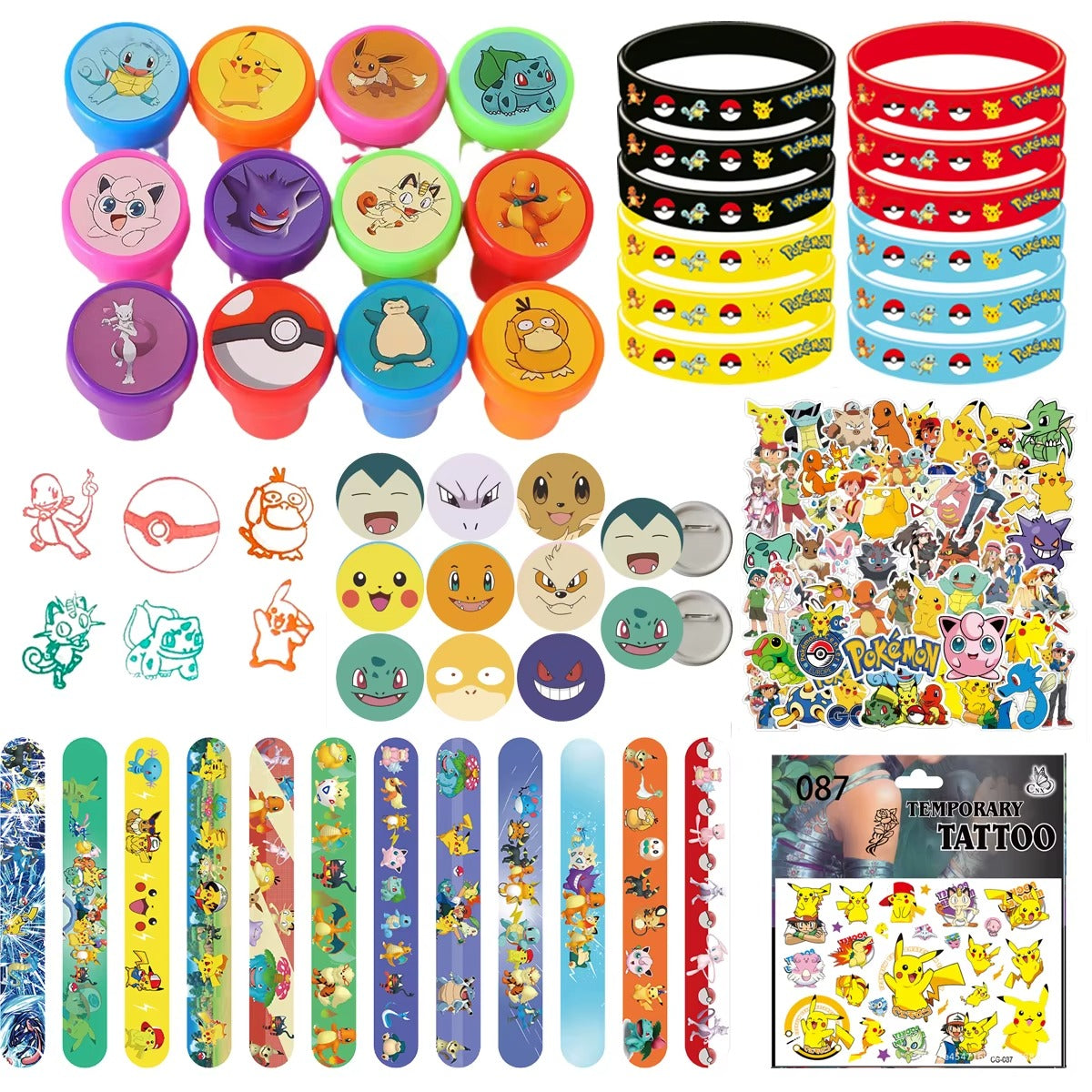Misc. $1 Bin Items - 1 Dollar - Slap Bracelets, Pins, ect