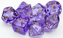Chessex - Translucent 7-Die Set - Lavender/Gold