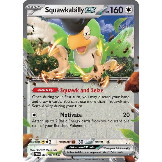 Pokemon - Squawkabilly EX - 075/091 - Double Rare - NM