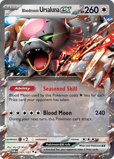 Pokemon - Bloodmoon Ursaluna Ex - Double Rare - 141/167 -NM