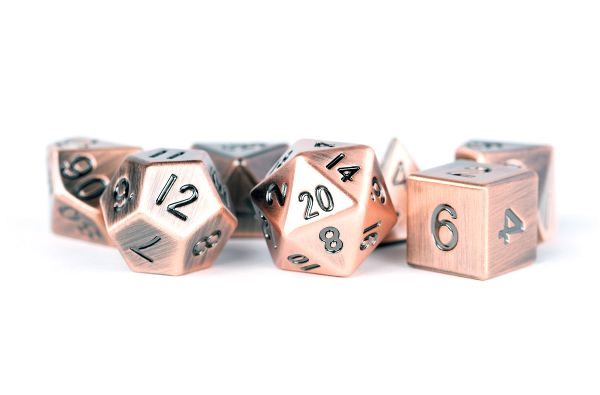 Fanroll - Metal 7 Dice Set Antique Copper 16mm