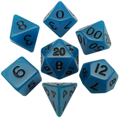 Fanroll - Acrylic 7 Dice Set Glow Blue 16mm