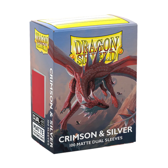 Dragon Shield Sleeves - Dual Matte (100-Count) Crimson and Silver