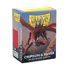 Dragon Shield Sleeves - Dual Matte (100-Count) Crimson and Silver