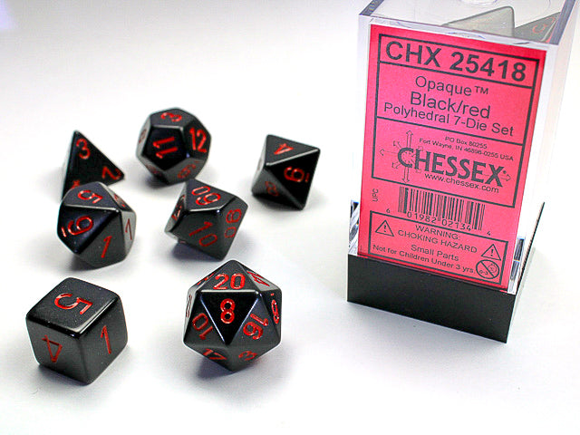 Chessex 7-Die Set Box - Black/Red