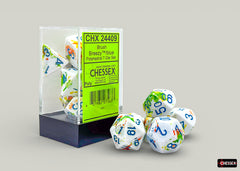 Chessex - 7-Die Set  - Brush Polyhedral Breezy/Blue (24409)