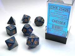 Chessex 7-Die Set Box - Dusty Blue/Copper