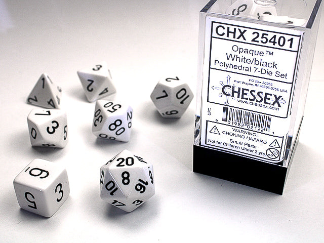 Chessex 7-Die Set Box - White/Black