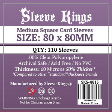 Sleeve Kings - Medium Square Sleeves 80mm X 80mm 110ct