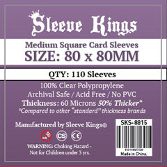 Sleeve Kings - Medium Square Sleeves 80mm X 80mm 110ct