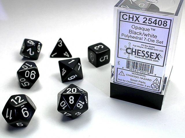 Chessex 7-Die Set Box - Black/White