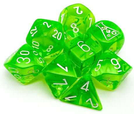 Chessex - Translucent 7-Die Set - Rad Green/White
