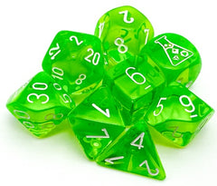 Chessex - Translucent 7-Die Set - Rad Green/White