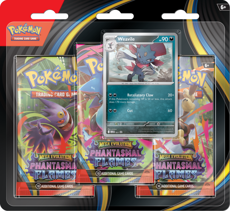 Pokemon - Phantasmal Flames - 3-Pack Blister Pack (Weavile) [Pre-Order]