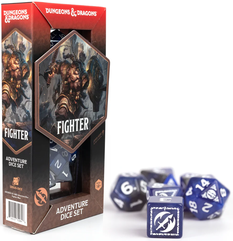 Dungeons & Dragons Adventure Dice Sets: FIGHTER: BLUE