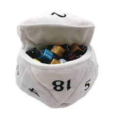 D20 Plush Dice Bag - White - Geek & Co.