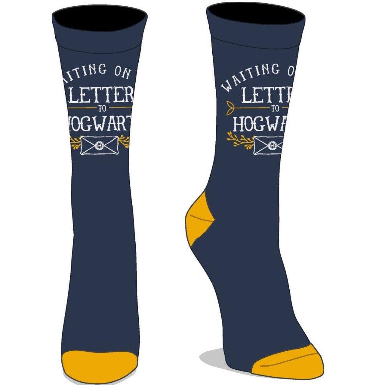 Harry Potter Waiting on My Letter to Hogwarts Crew Socks (Adult Size) - Geek & Co.