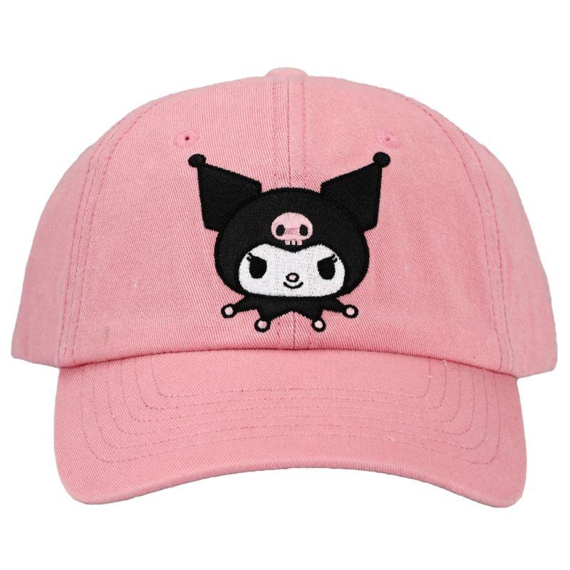 Kuromi Embroidered Pink Cotton Twill Dad Hat - Geek & Co.
