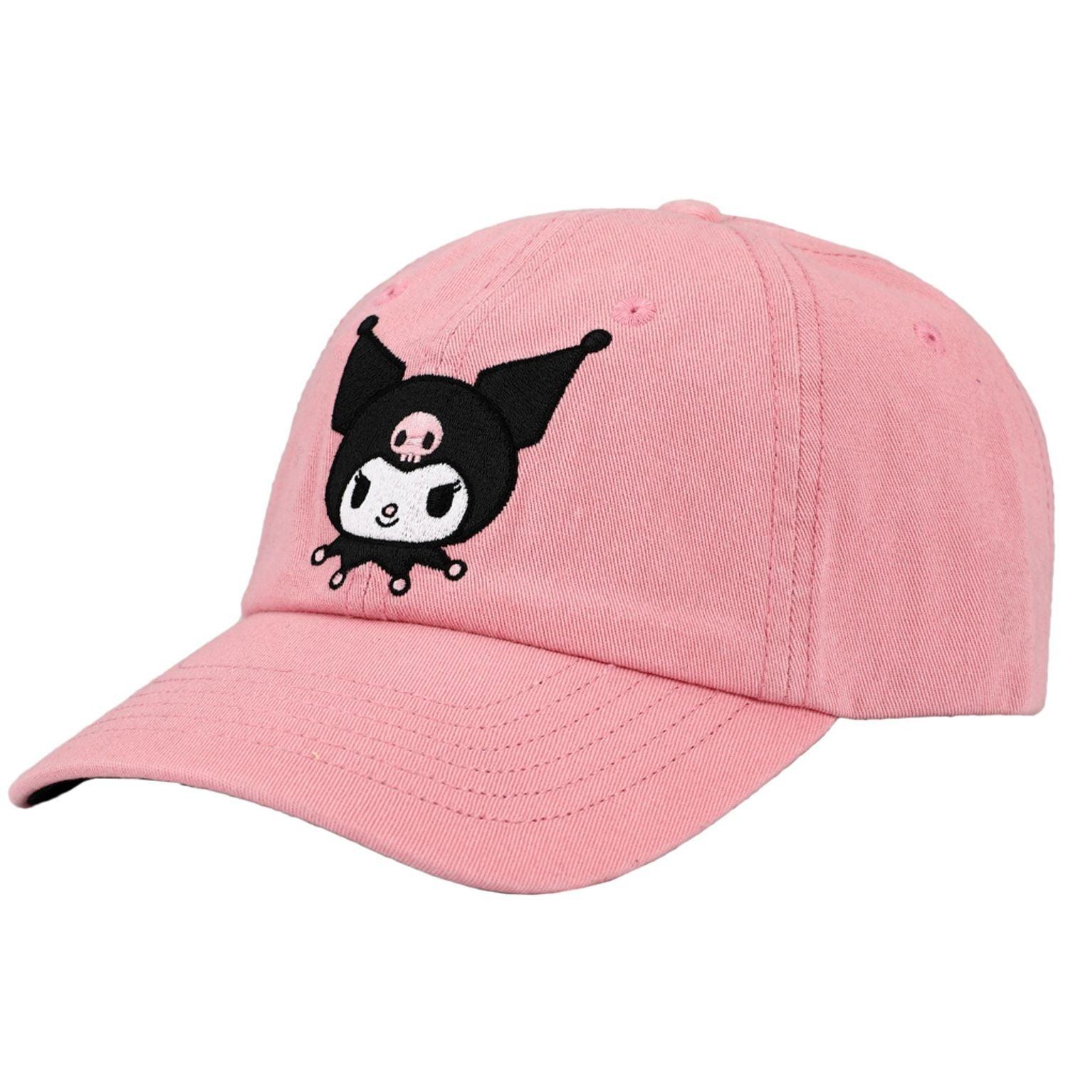 Kuromi Embroidered Pink Cotton Twill Dad Hat - Geek & Co.