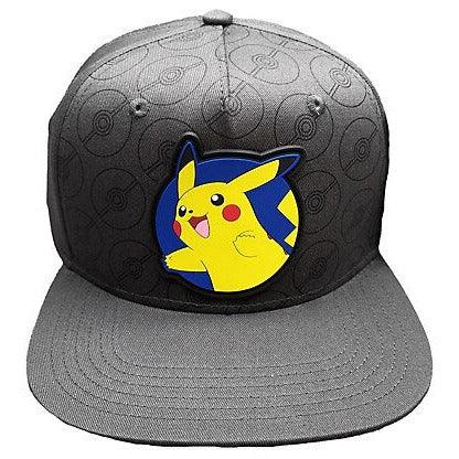 Pokemon Rubber Pikachu Emblem Pokeball Snapback Kids Hat - Geek & Co.