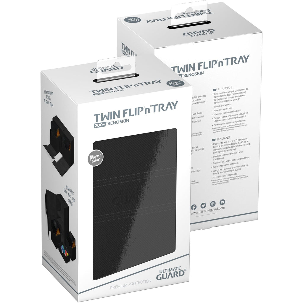 Ultimate Guard - Twin Flip'n'Tray Deck Case Monocolor - Black - Geek & Co.